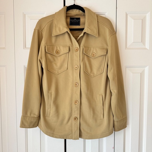 Bagatelle Collection Jackets & Blazers - Bagatelle Collection Tan Camel Button Front Utility Shirt Jacket Shacket Medium